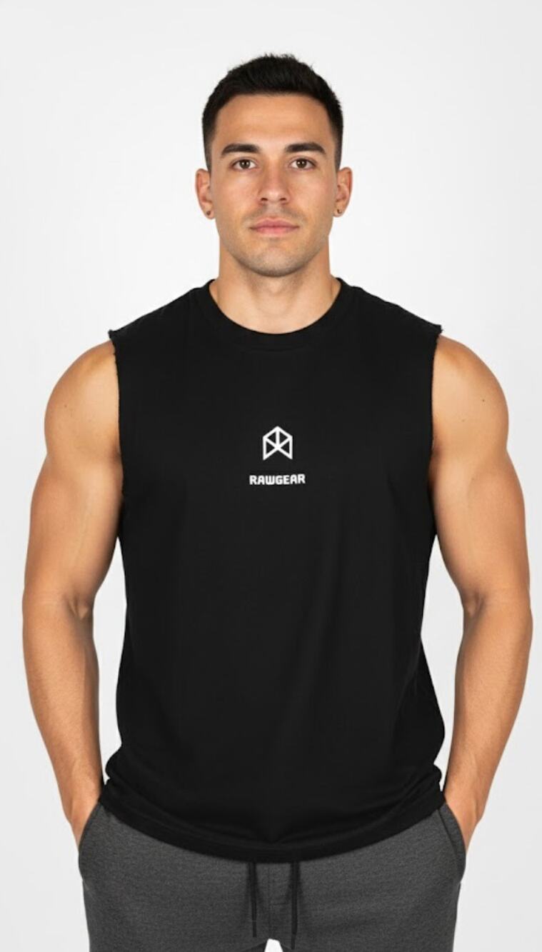 RawGear Stringer Muscle Tank Top Mens Size Small Black New RG307 Activewear